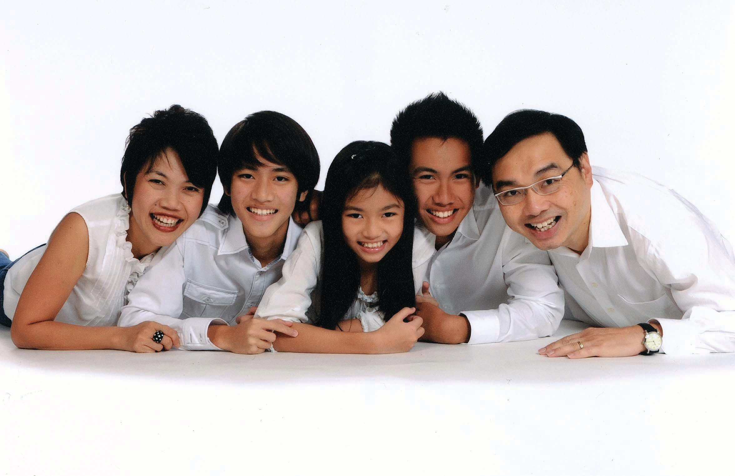 The Lauw family with their three children bucked the trend of one-child families in Singapore. Courtesy of the Lauw family.